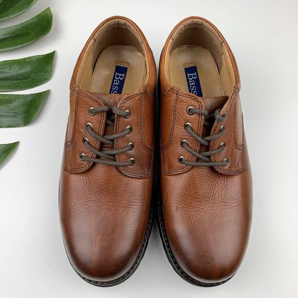 Bass Hamilton Derby Shoes Brown Leather Lace Up Casual Men's 10.5 Wide Width - Picture 2 of 11